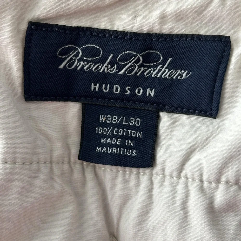 Brooks Brothers Hudson Pants Mens 38x30 Light Blue Striped Chino Cotton Casual‎